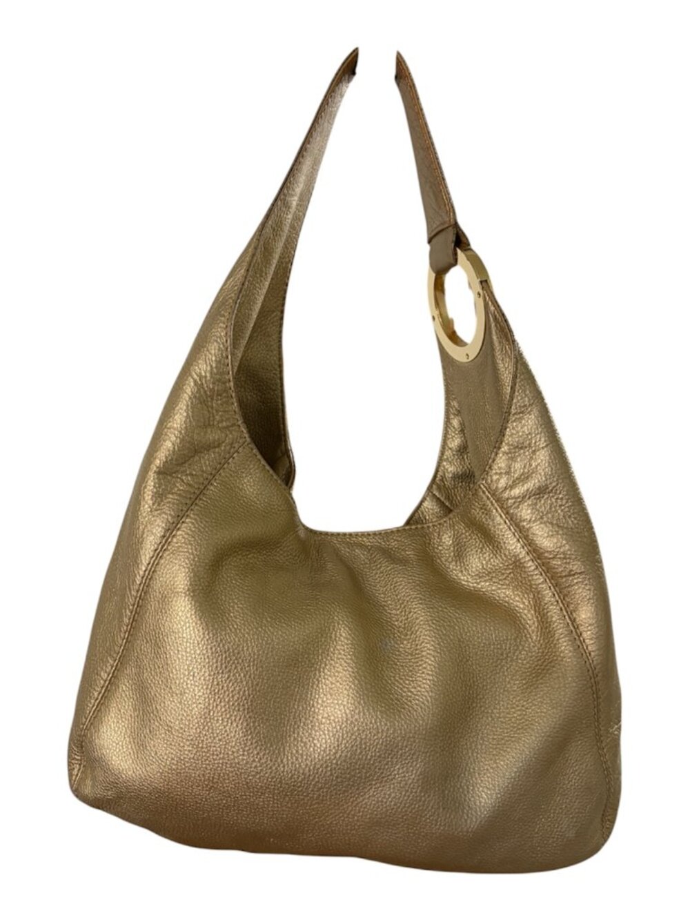 MICHAEL KORS FULTON METALLIC GOLD HOBO SHOULDER BAG - EUC - Picture 7 of 7